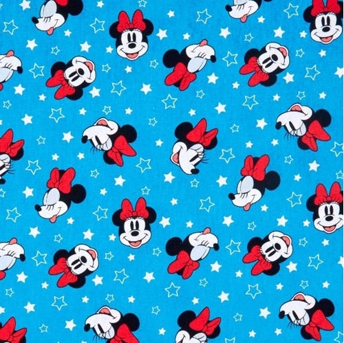 Springs Creative Patriotic Minnie Head Pack White Stars on Blue Price per Yard