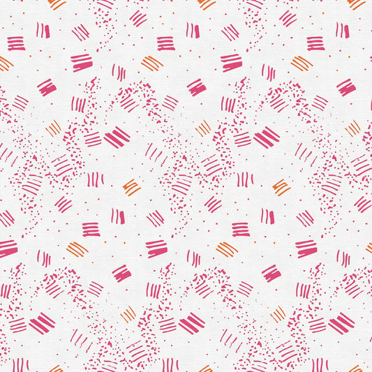 Paintbrush Studio Fabri-Quilt On Your Mark - Scritch - White Pink Blender