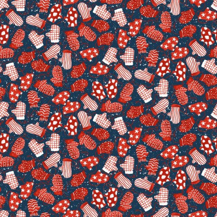 Bundle Up Mittens Henry Glass 100% Cotton Price Per Yard Christmas
