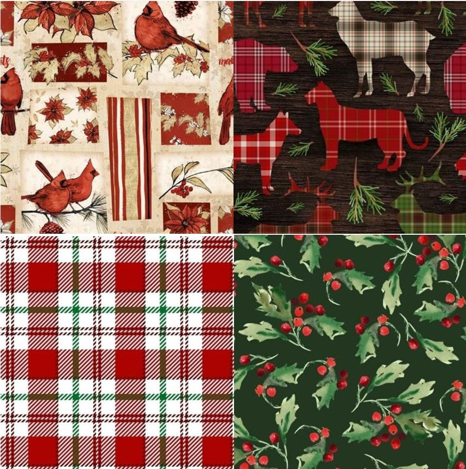 David Textiles Christmas 100% Cotton Precut Fabric Bundles