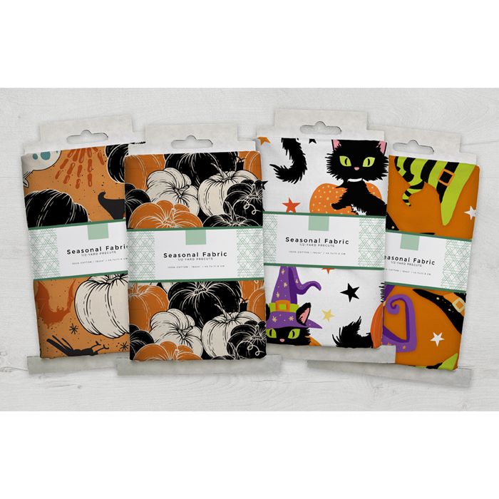 David Textiles Halloween 100% Cotton Precut Fabric Bundles