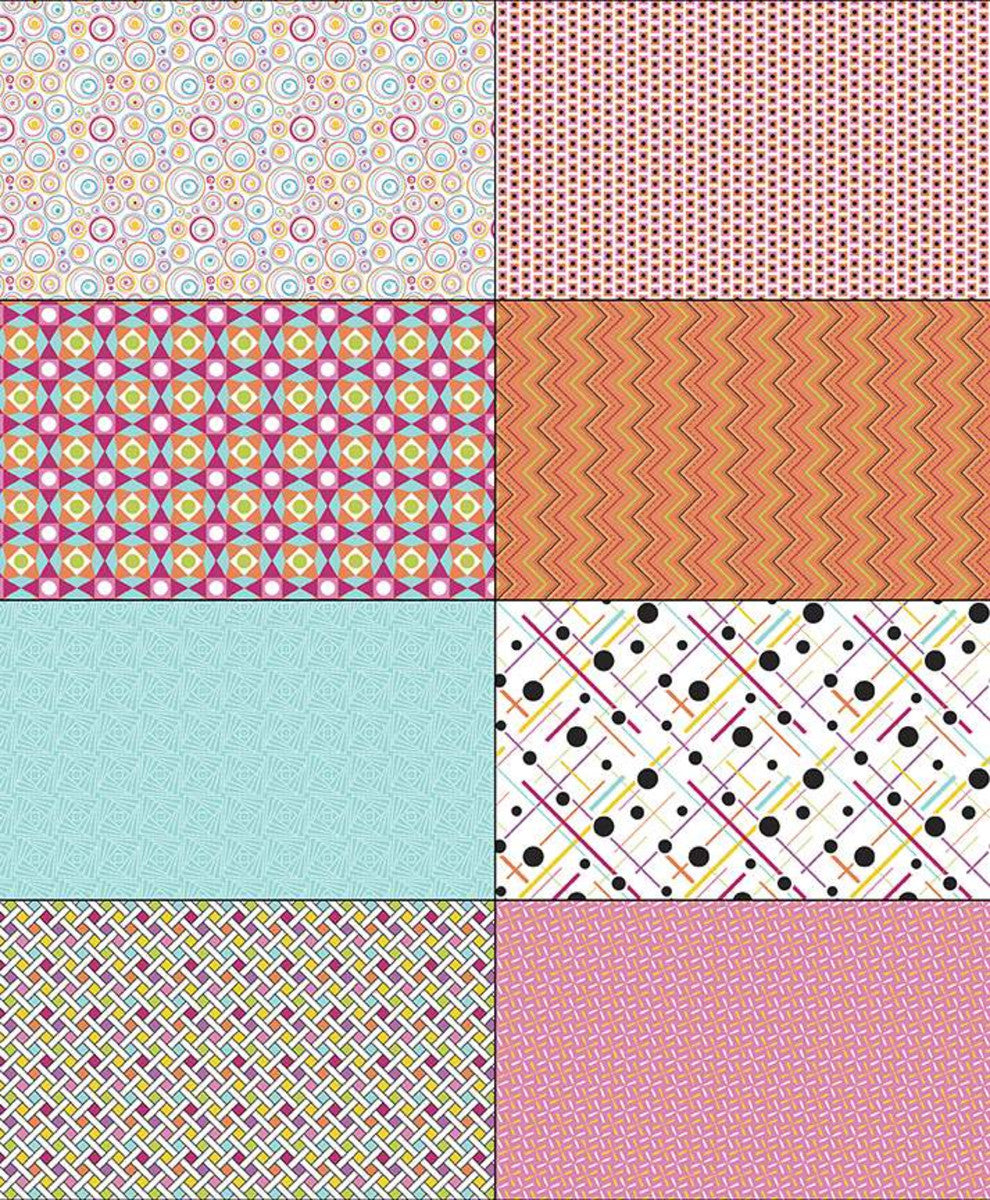 Eight Fat Eights Colour Wall by Riley Blake 100% Cotton Precut
