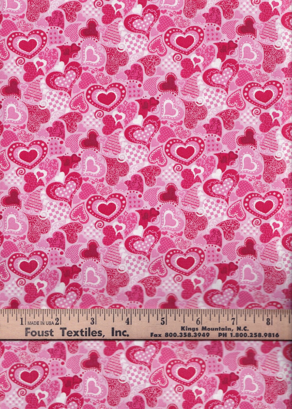 Hi Fashion Fabrics Valentine Patterned Hearts 100% Cotton Price per Yard