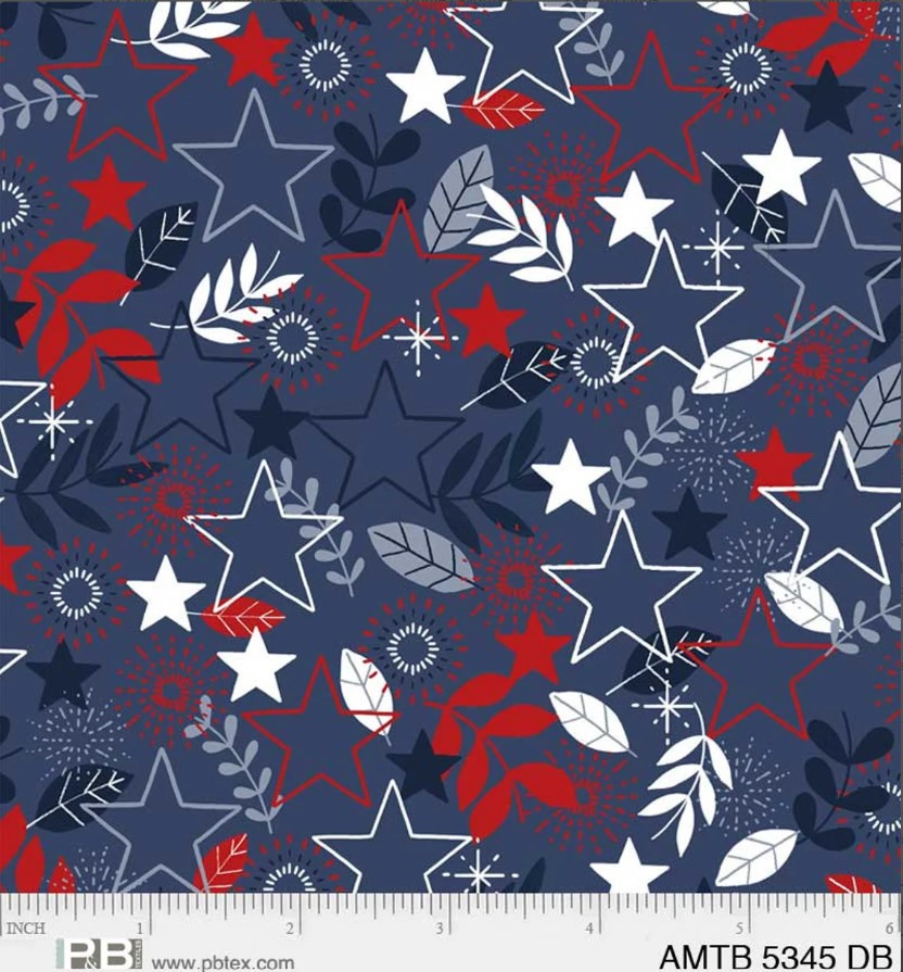 P&B Textiles America the Beautiful Patriotic Americana Fourth of July 4th By the Yard