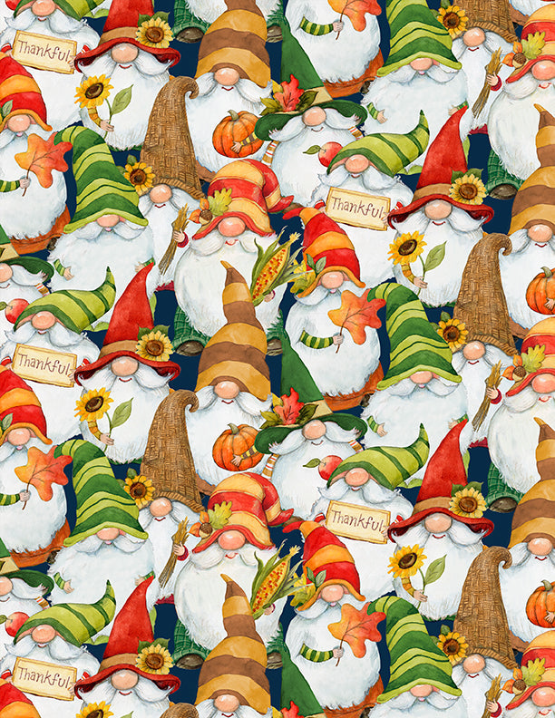 Wilmington Prints Gnome-kin Patch 100% Cotton Fall Autumn Thanksgiving