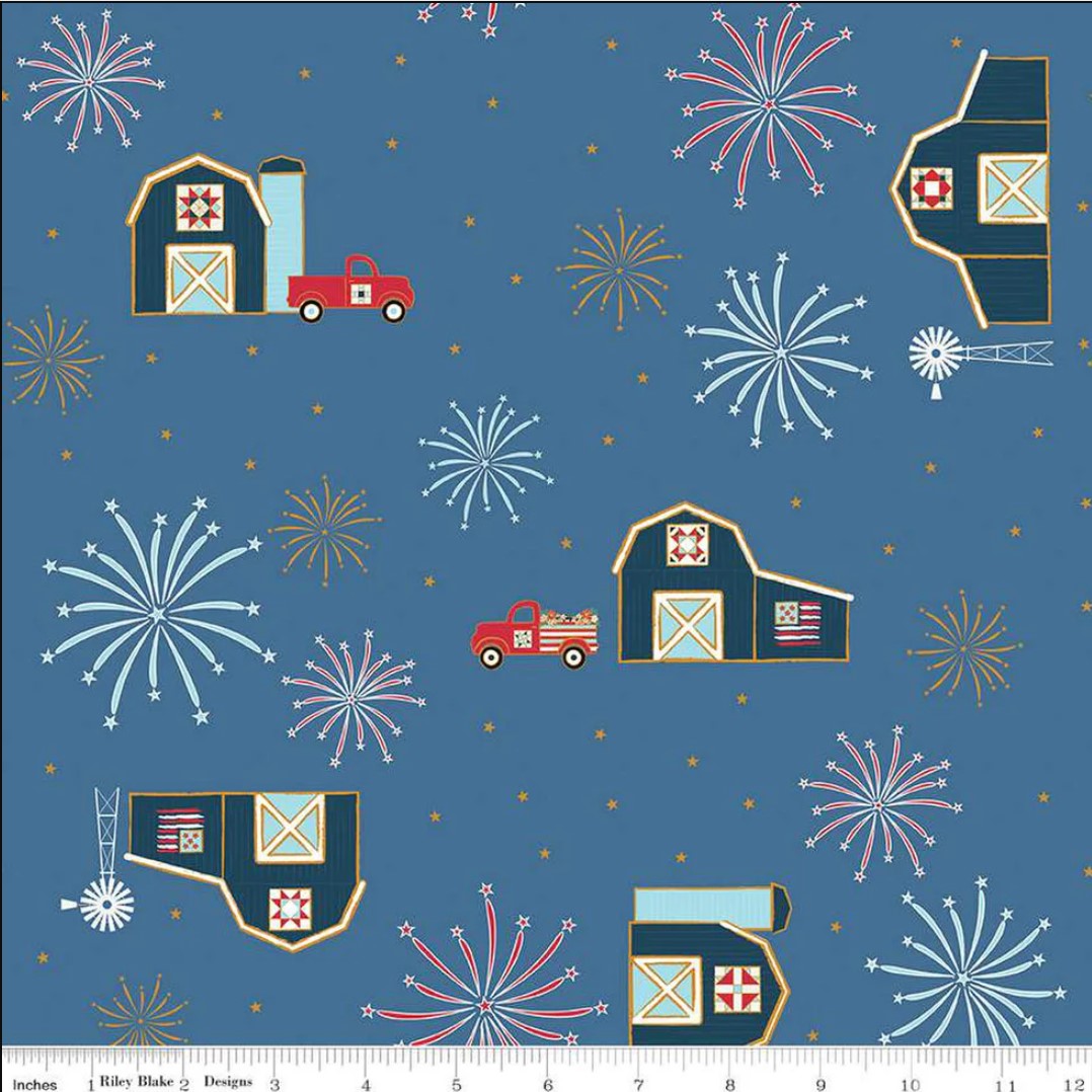 Riley Blake Red White and True Blue Collection Sparkle Glitter By the Yard Patriotic