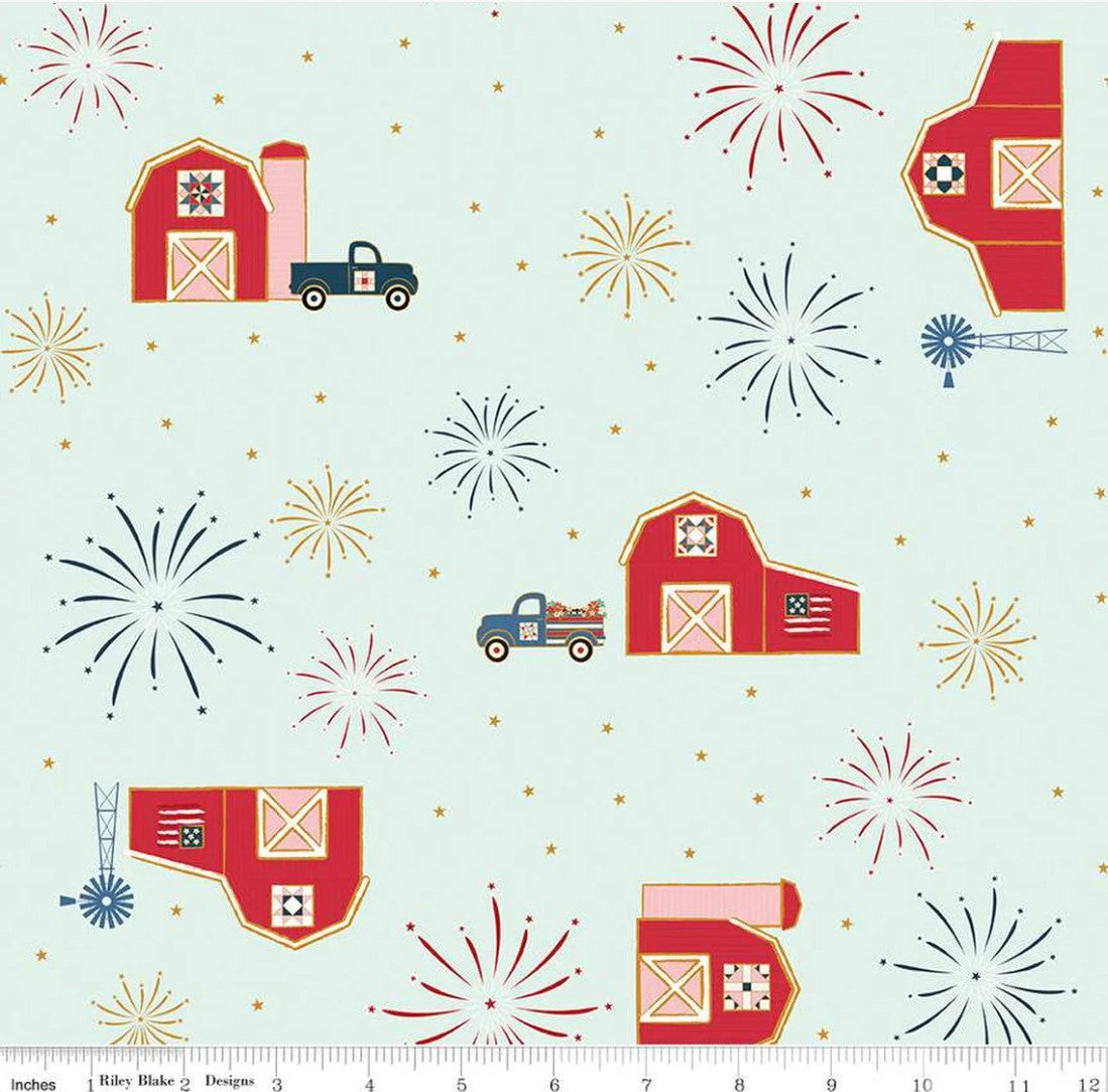 Riley Blake Red White and True Blue Collection Sparkle Glitter By the Yard Patriotic