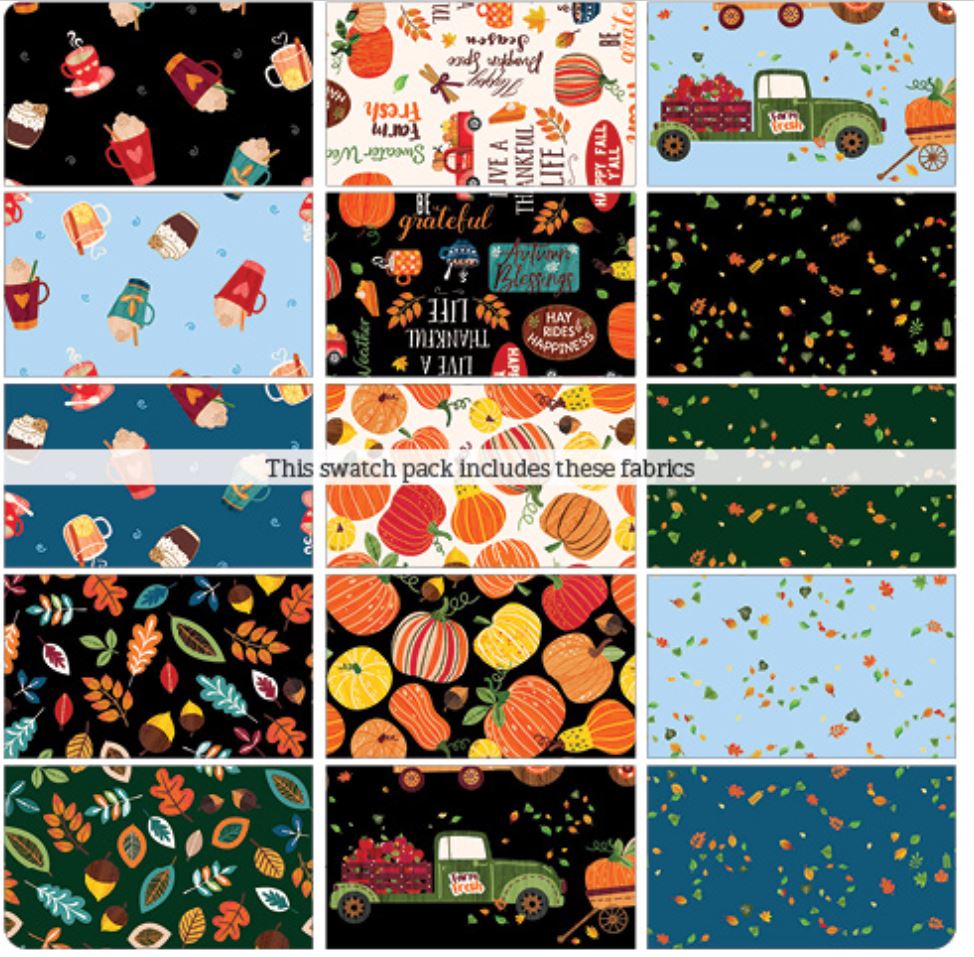 40 2.5" Strips Strip-pies Hayrides and Happiness Benartex 100% Cotton Autumn Jelly Roll