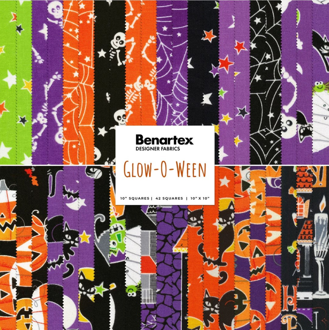42 10 Inch Squares Glow-O-Ween Layer Cake Benartex Halloween