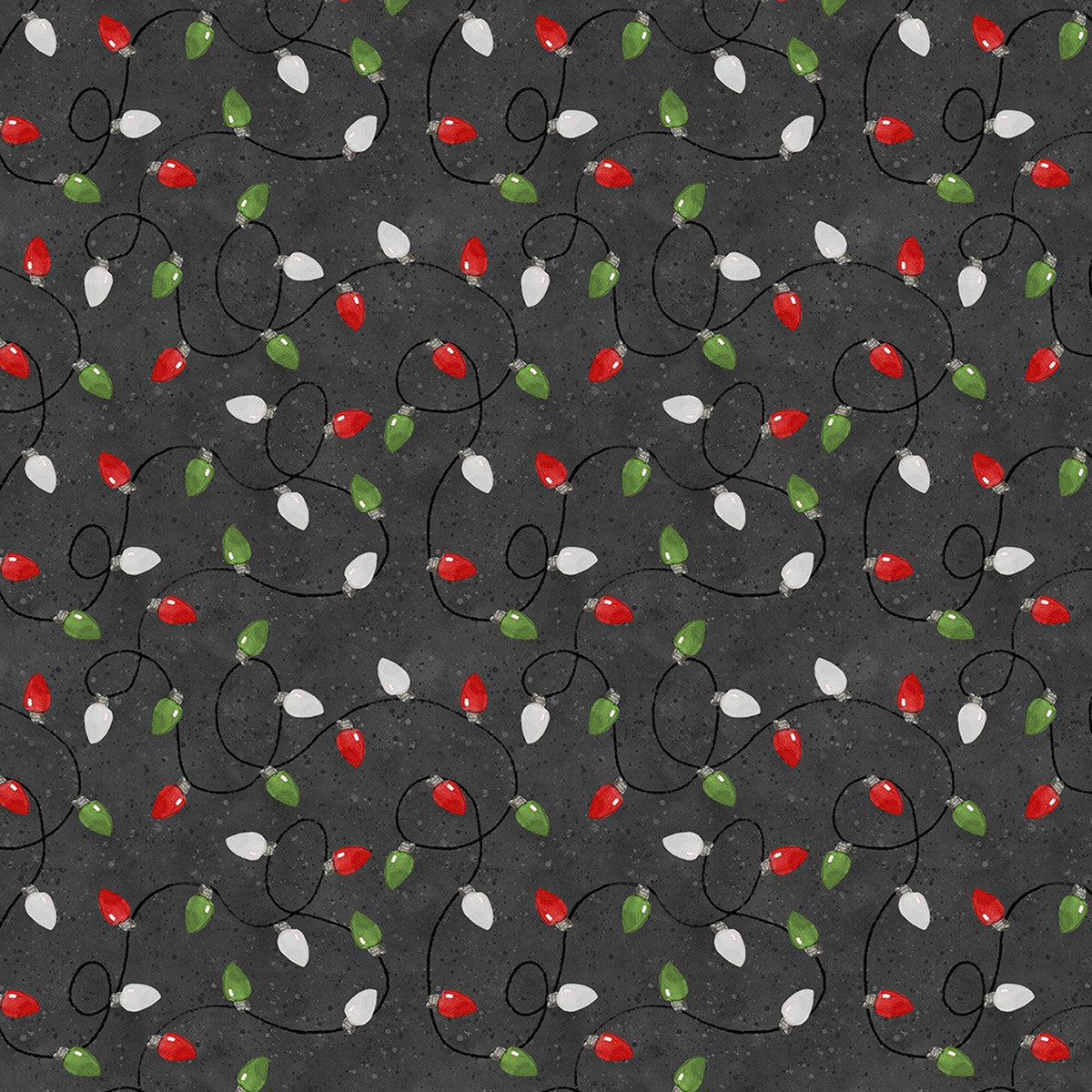 44 x 36 Baby It's Gnomes Out String of Lights Black Wilmington Prints 100% Cotton Christmas