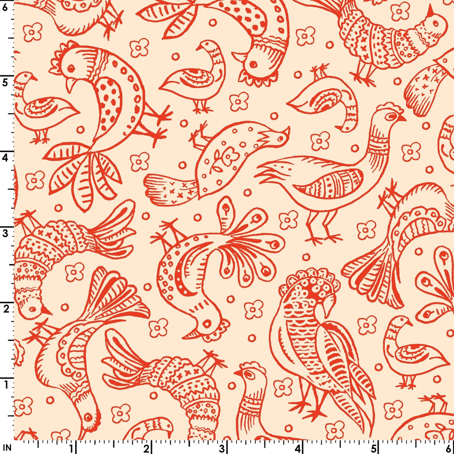 44 x 36 Birds on Cream Maywood Studio 100% Cotton Floral