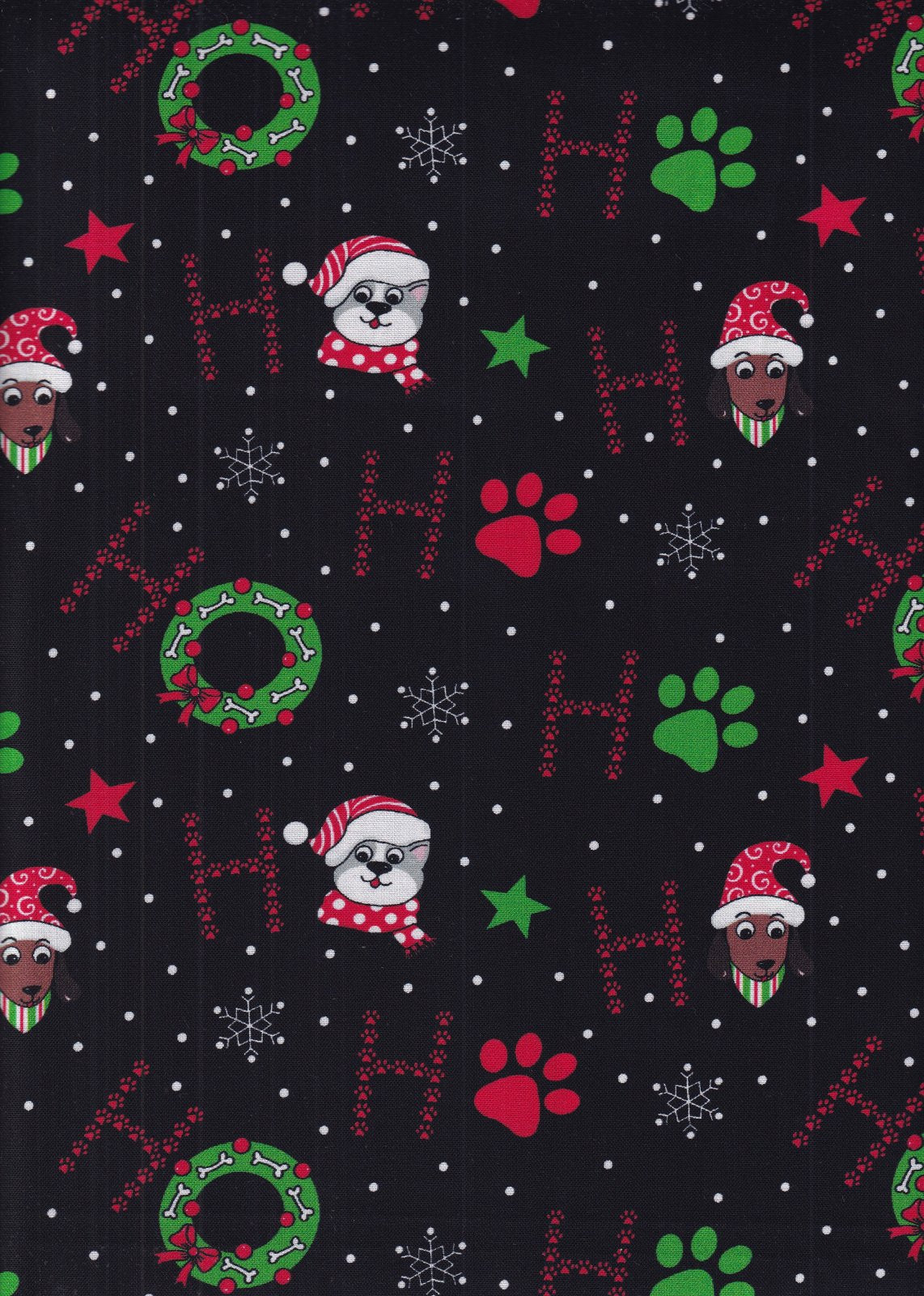 44 x 36 Christmas Merry Woofmas to All Dogs Fabric Traditions 100% Cotton