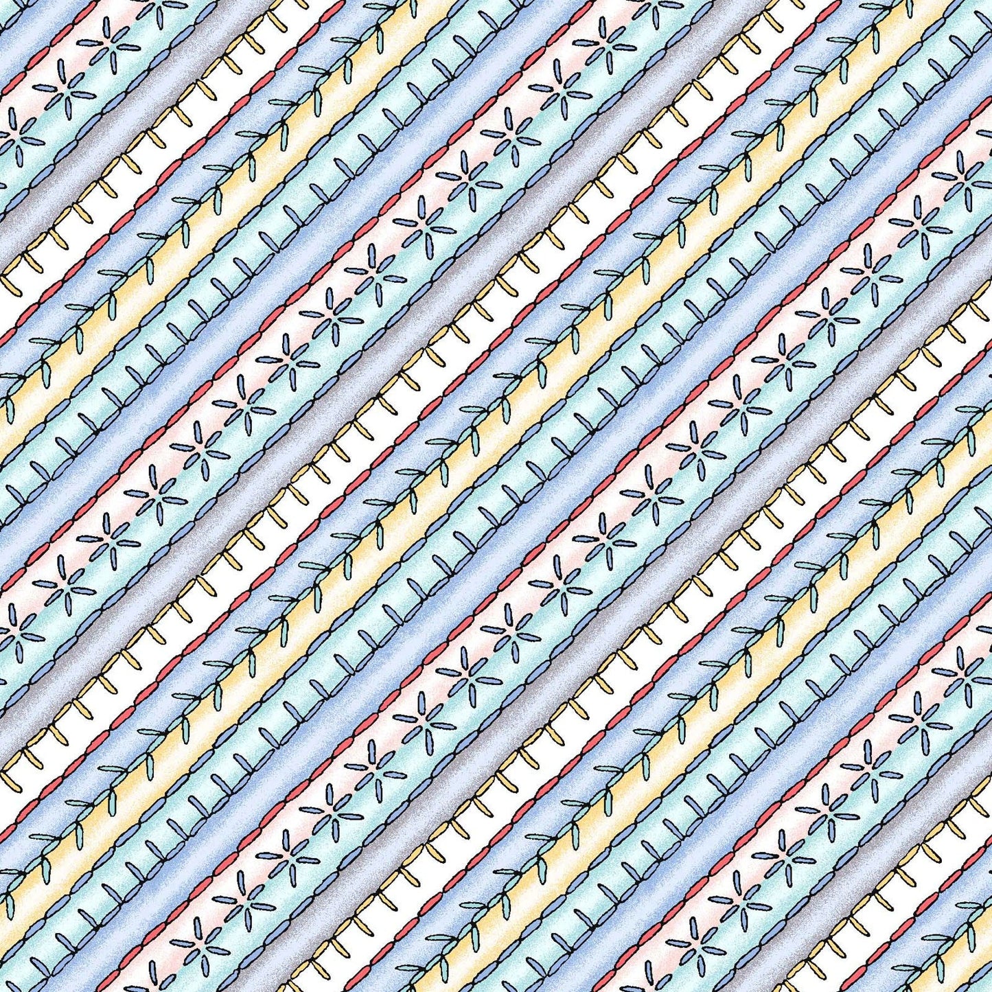 44 x 36 Diagonal Stripe Blue Maywood Studio 100% Cotton Novelty