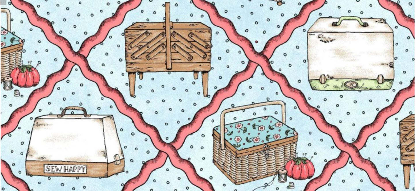 44 x 36 Diamond Ric Rac Maywood Studio Aqua Blue 100% Cotton Novelty