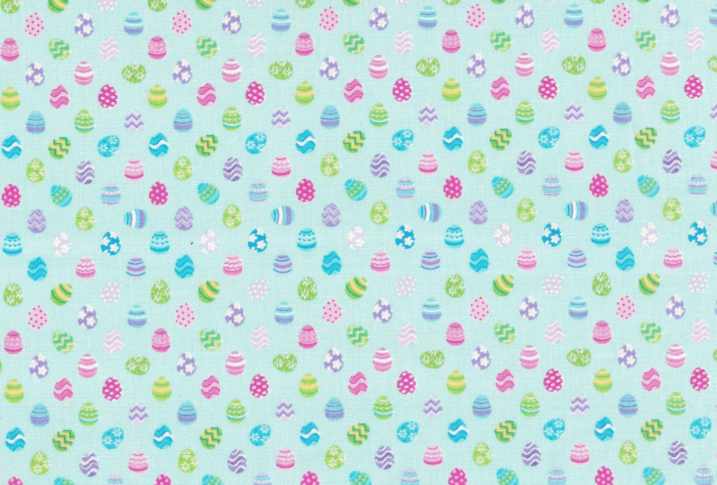 44 x 36 Easter Mini Tiny Patterned Eggs Light Green Fabric Traditions 100% Cotton