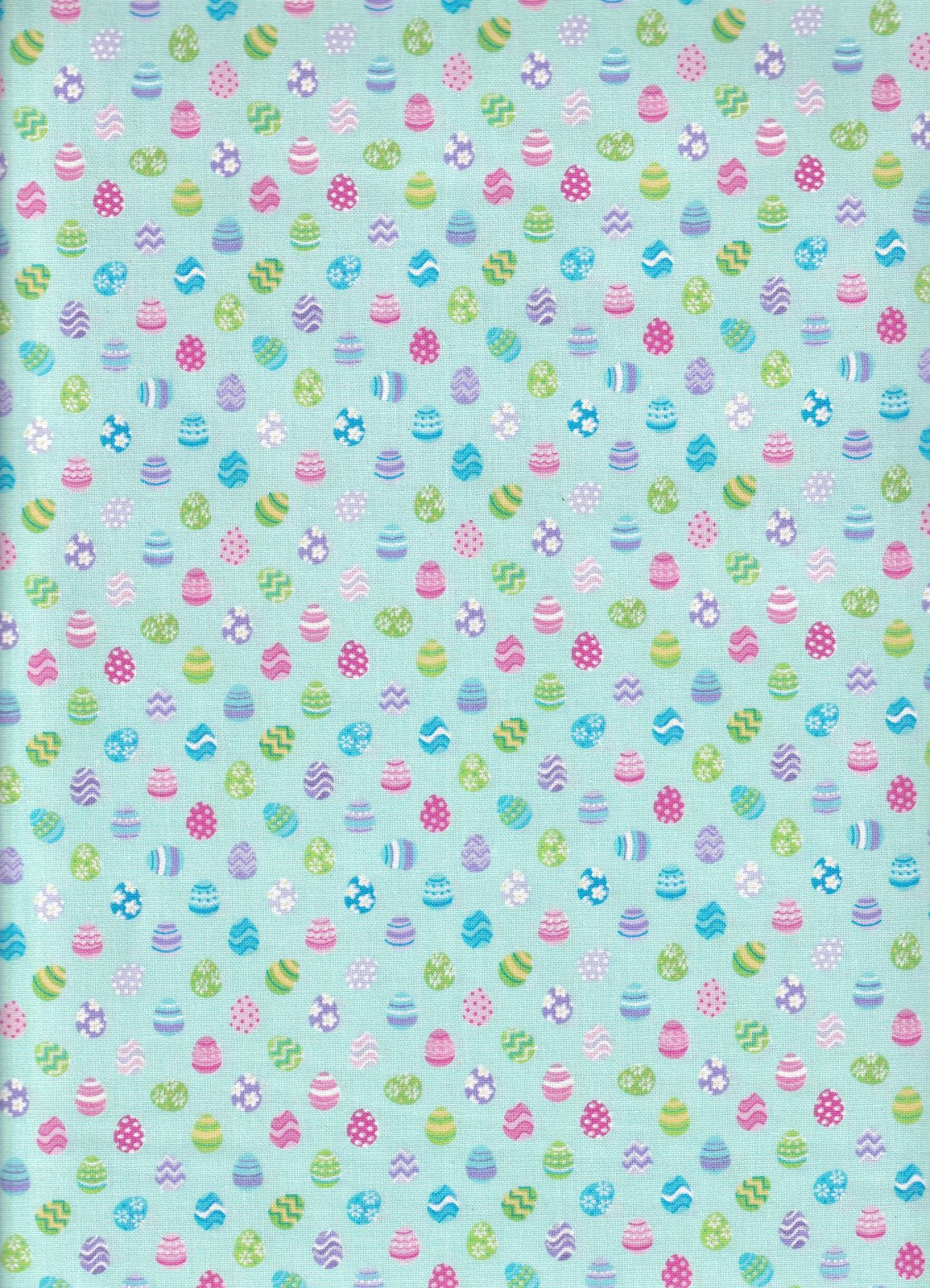 44 x 36 Easter Mini Tiny Patterned Eggs Light Green Fabric Traditions 100% Cotton