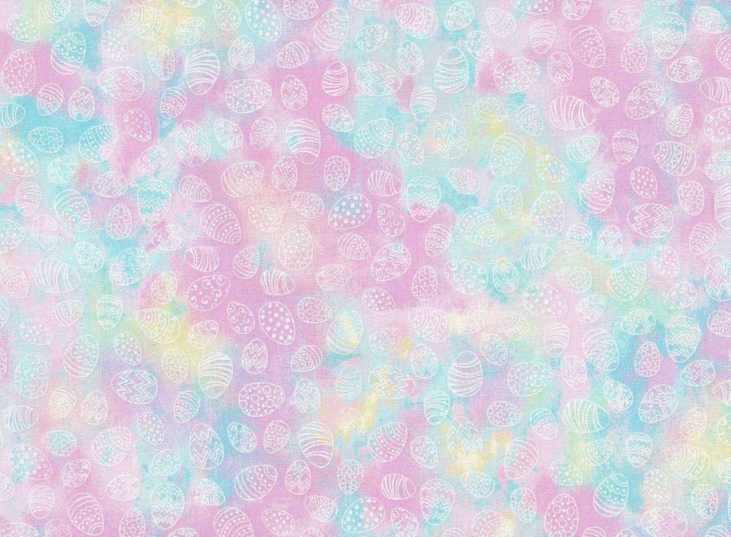 44 x 36 Easter Pastel Egg Tie Dye Blended Fabric Traditions 100% Cotton