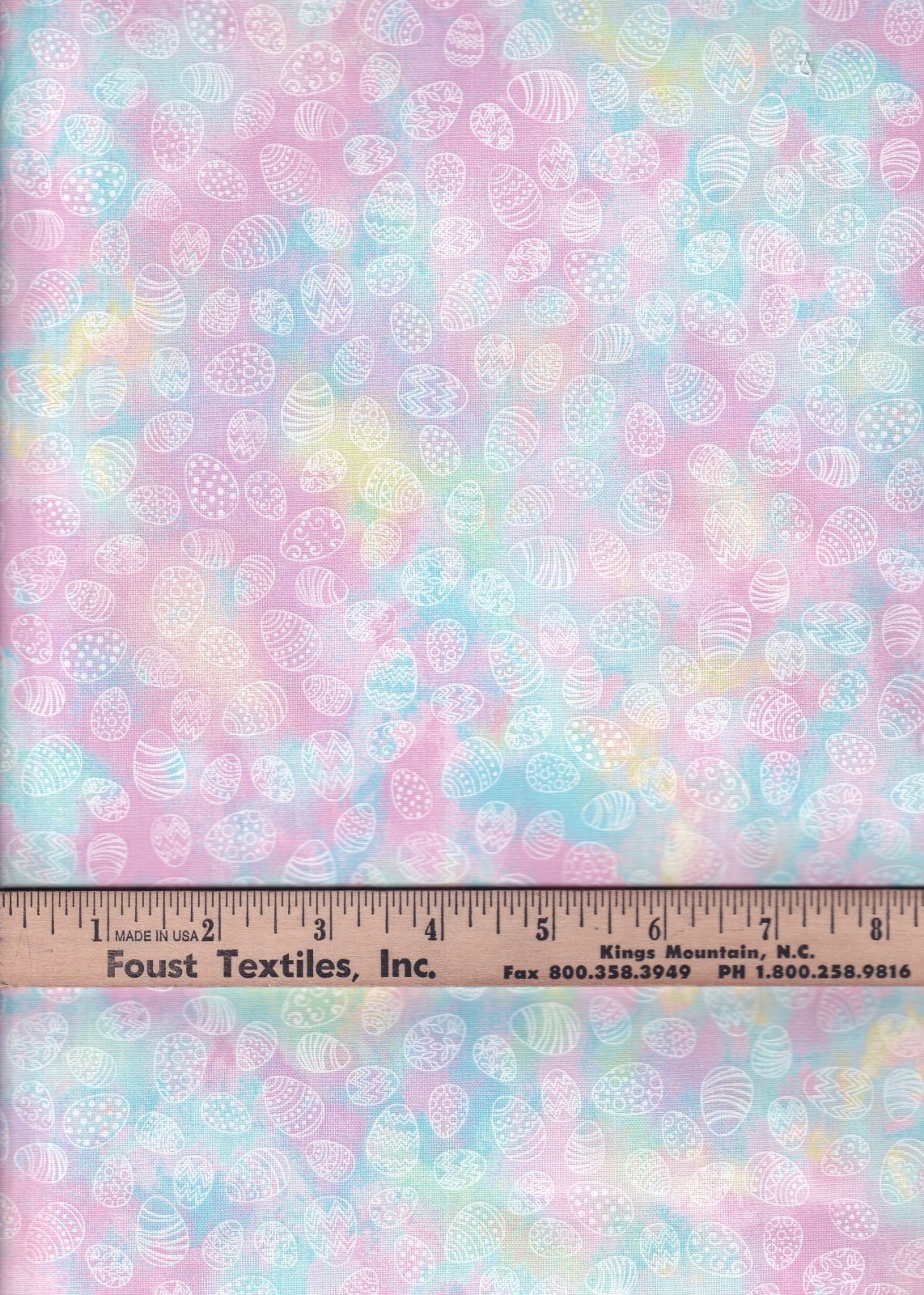 44 x 36 Easter Pastel Egg Tie Dye Blended Fabric Traditions 100% Cotton