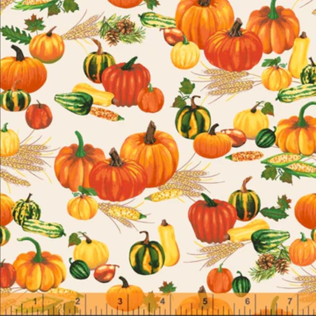 44 x 36 One of a Kind Pumpkins Windham Fabrics 100% Cotton Thanksgiving Autumn