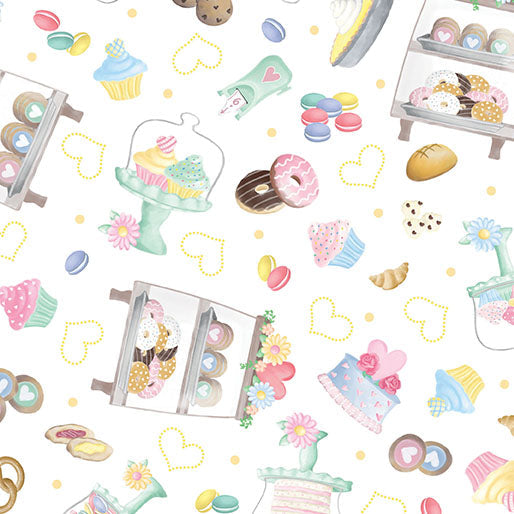 44 x 36 Pastry Treats White Benartex 100% Cotton Easter