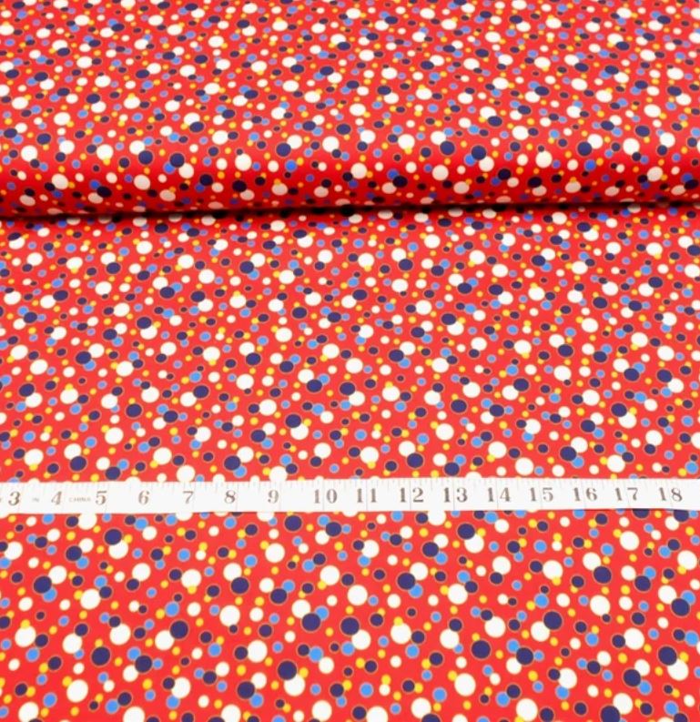 44 x 36 Patriotic Dots on Red Quilting Treasures 100% Cotton