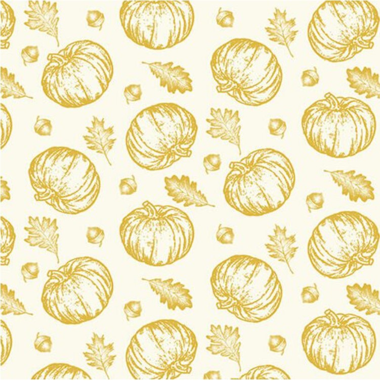 44 x 36 Simply Gold Metallic Pumpkins Studio E 100% Cotton Fabric Thanksgiving