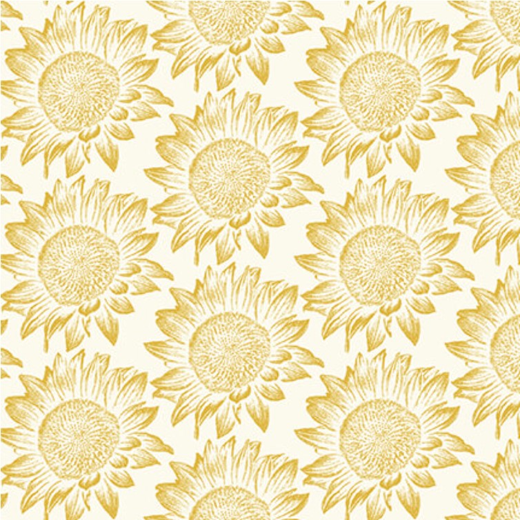 44 x 36 Simply Gold Metallic Sunflowers Studio E 100% Cotton Fabric Thanksgiving