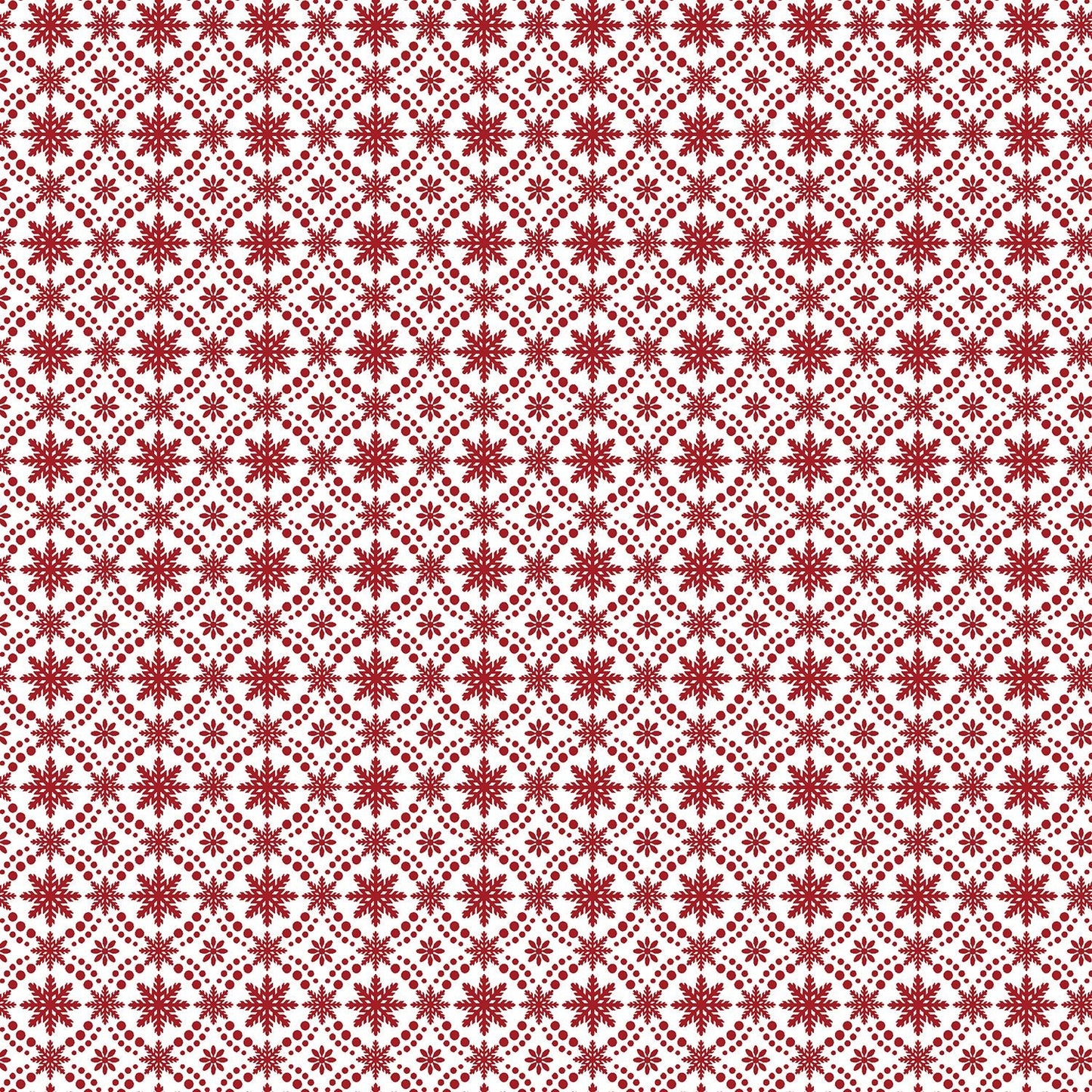 44 x 36 Snowflake Medallion Red Benartex 100% Cotton Fabric Christmas