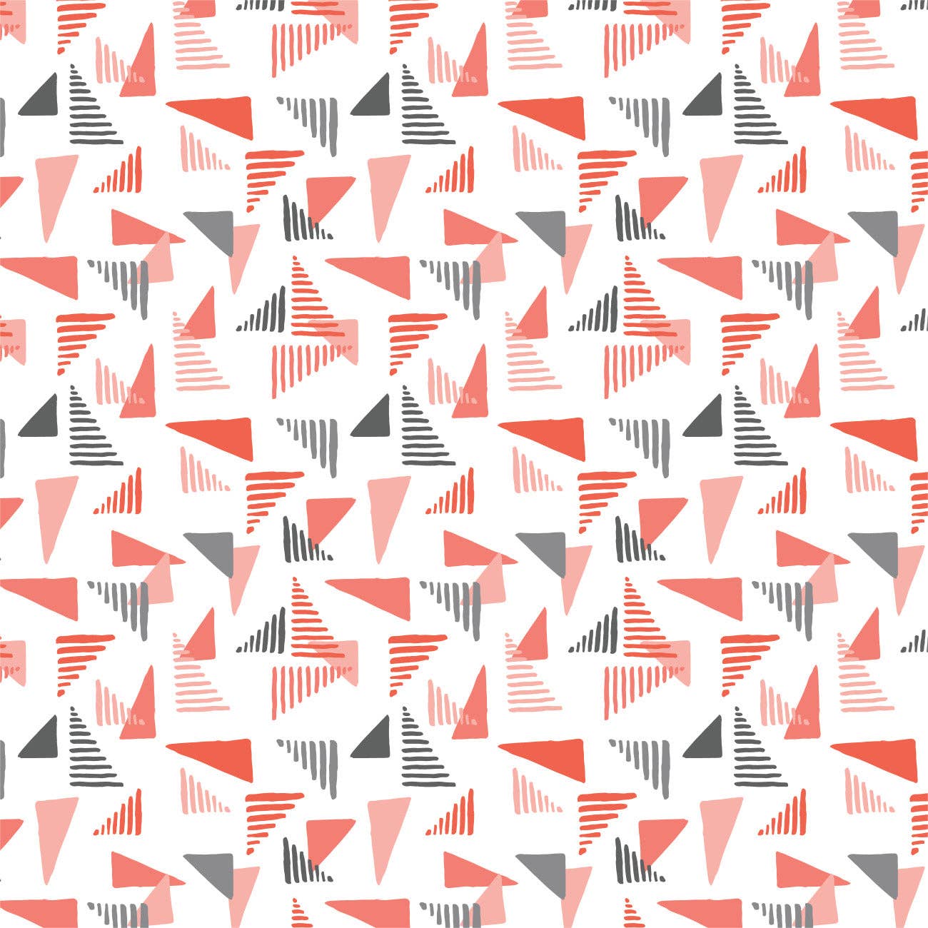Camelot Fabrics Novelty Orange and Gray Triangles 100% Cotton Fabric Price per Yard
