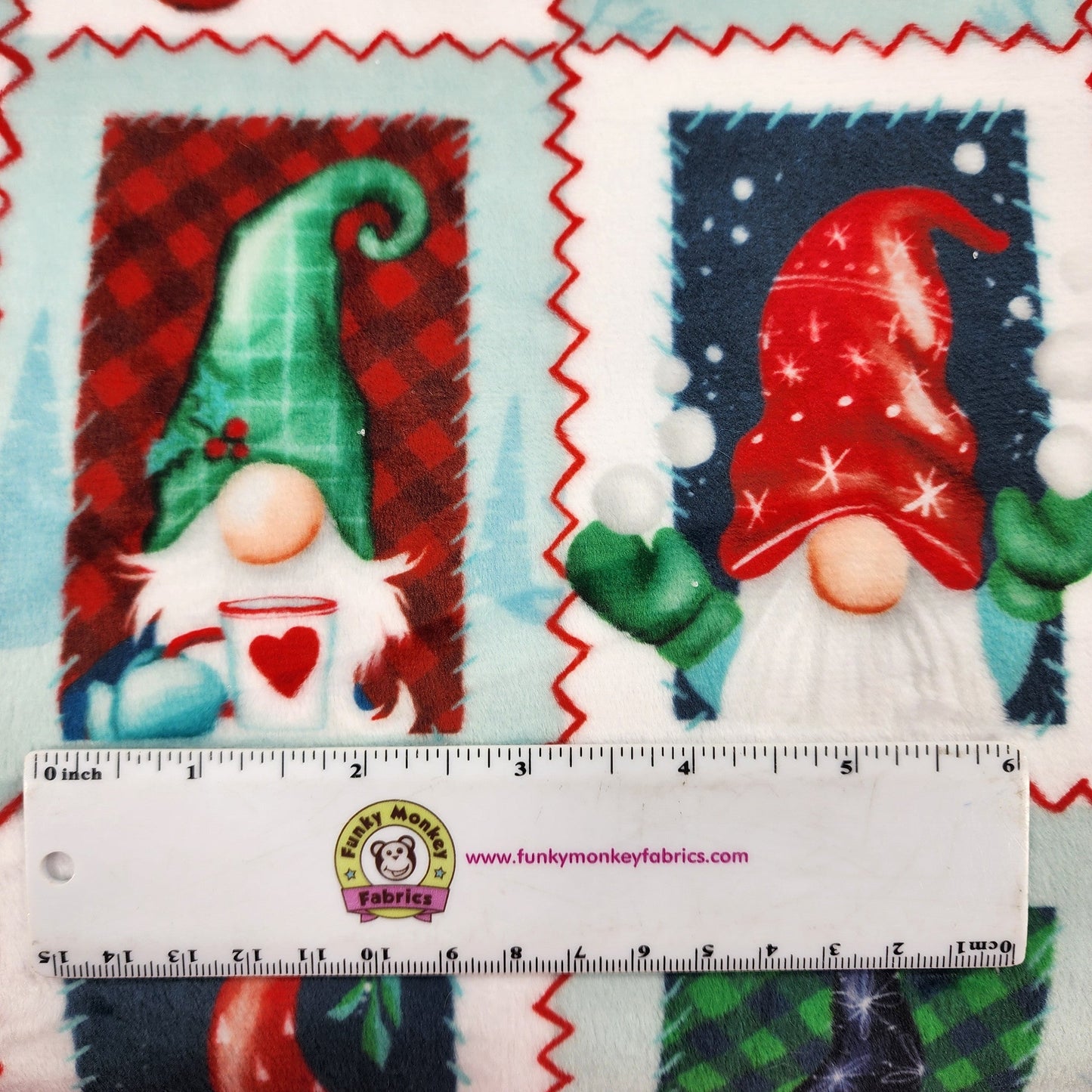 MINKY Gnome for Xmas 58 Inch wide Digital Cuddle® Cardinal Shannon Fabrics Christmas