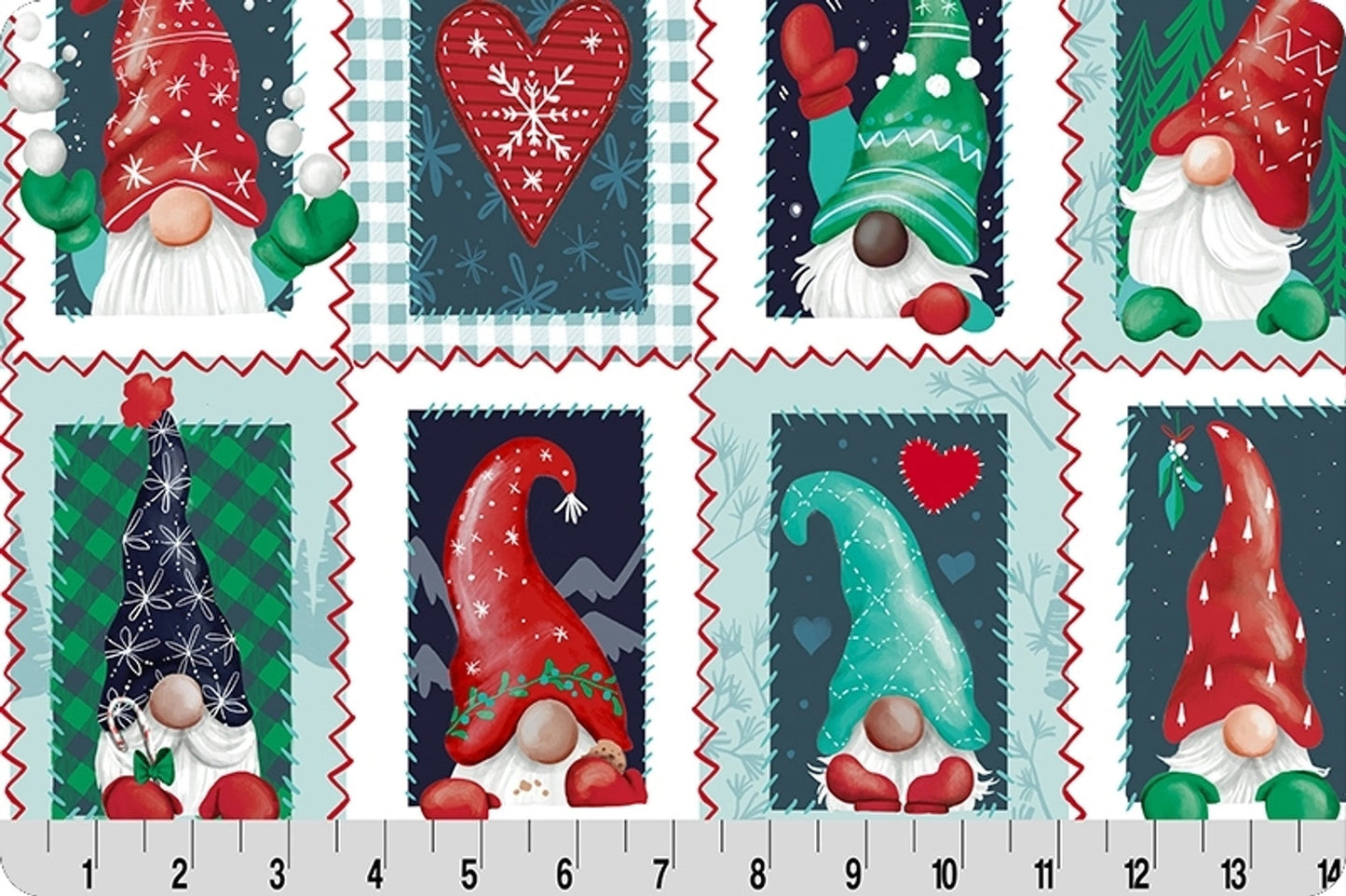 MINKY Gnome for Xmas 58 Inch wide Digital Cuddle® Cardinal Shannon Fabrics Christmas