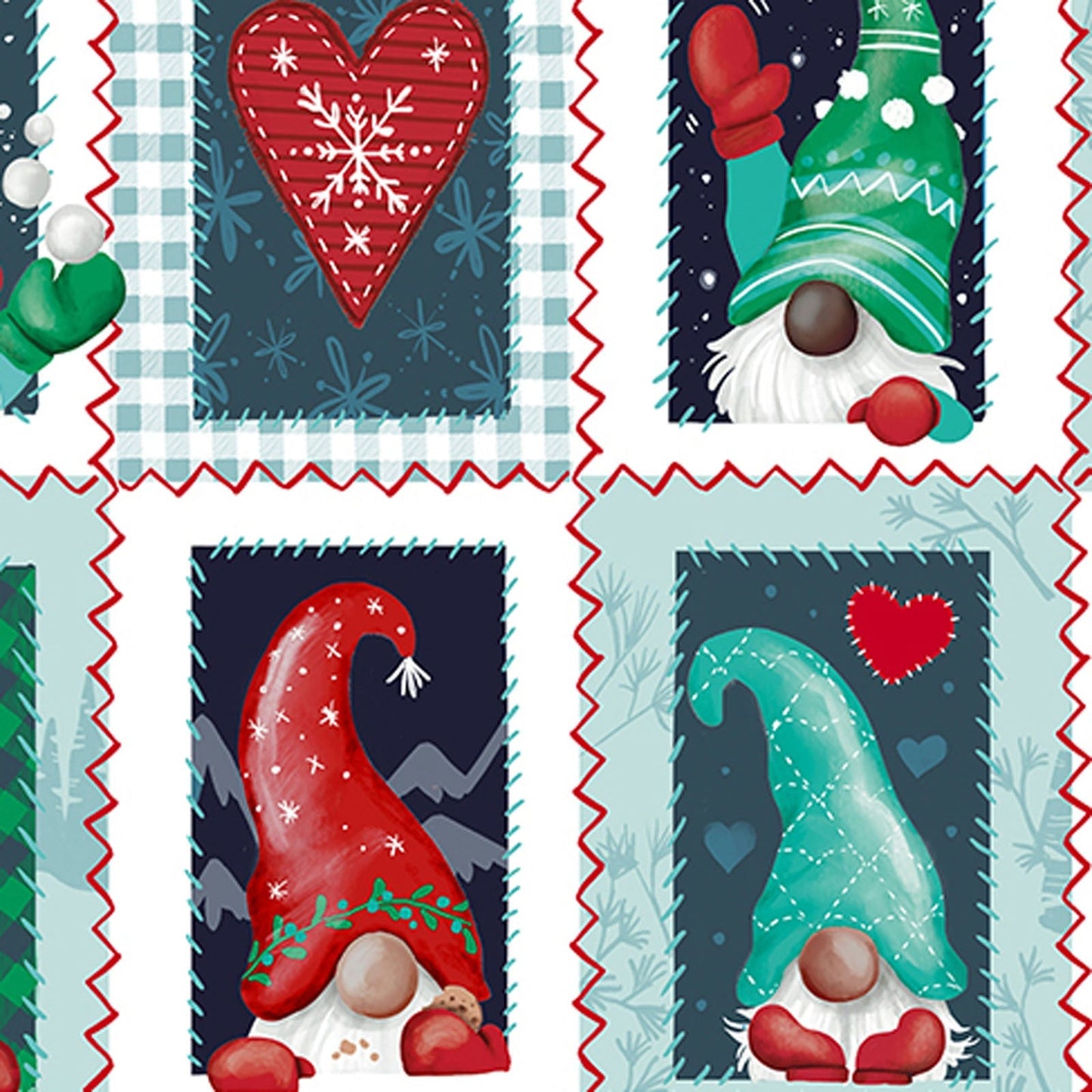 MINKY Gnome for Xmas 58 Inch wide Digital Cuddle® Cardinal Shannon Fabrics Christmas