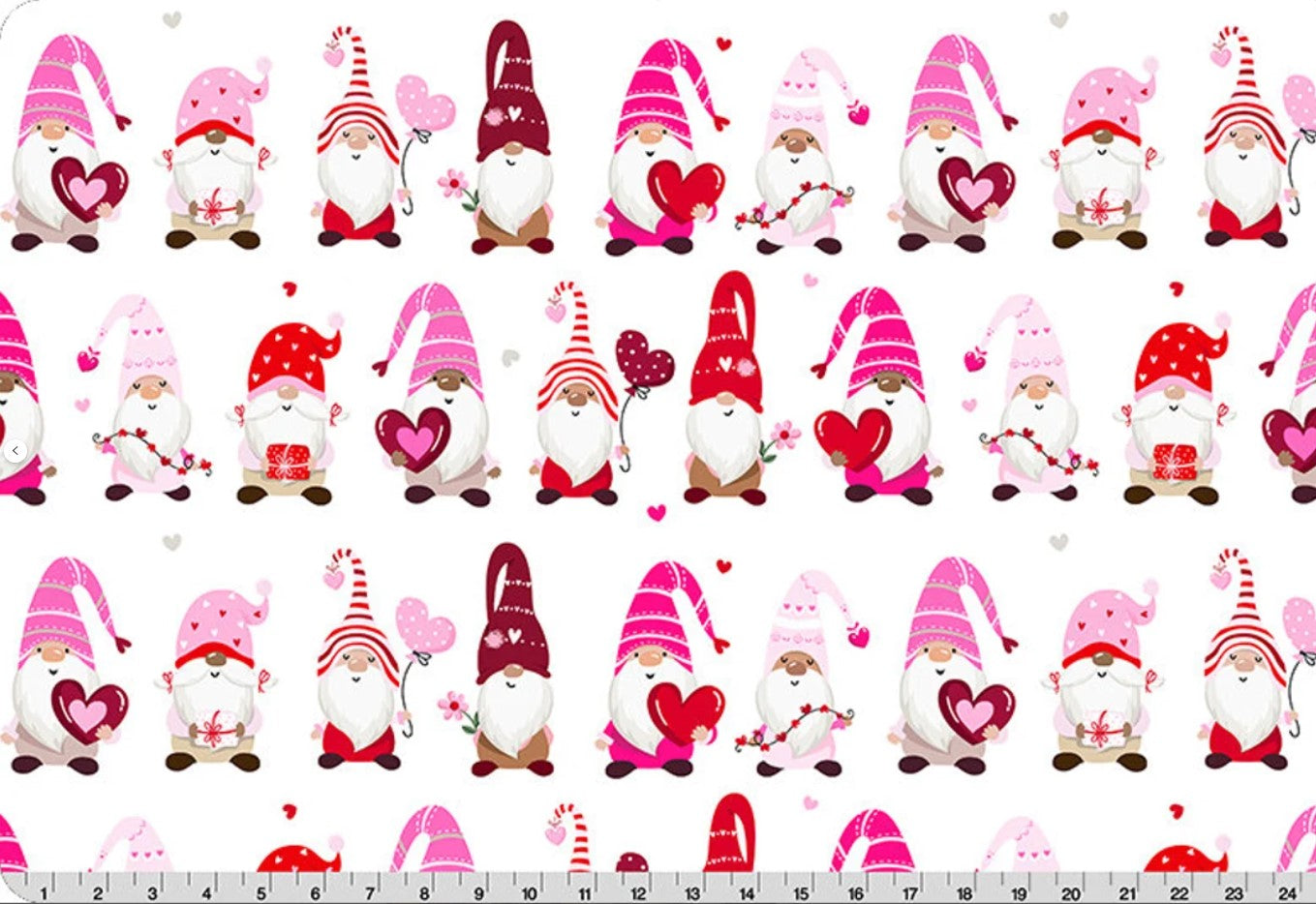 MINKY Heart Gnomes Scarlet 60 x 36 Valentine Digital Shannon Fabrics 100% Polyester
