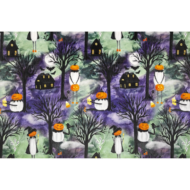 MINKY Pumpkin Heads 58 Inch wide Digital Cuddle® Cardinal Shannon Fabrics Halloween
