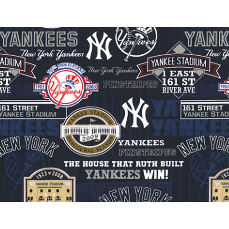 MLB NY Yankees Blue Fabric Traditions 100% Cotton Price Per Yard