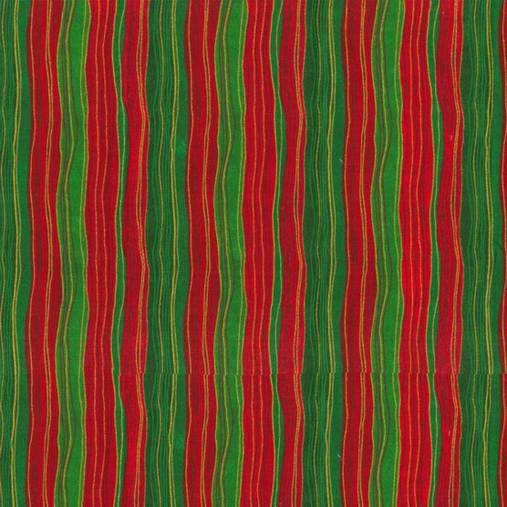 Price Per Yard Christmas Red Green Gold Wavy Lines Blender Glitter Fabric Traditions 100% Cotton