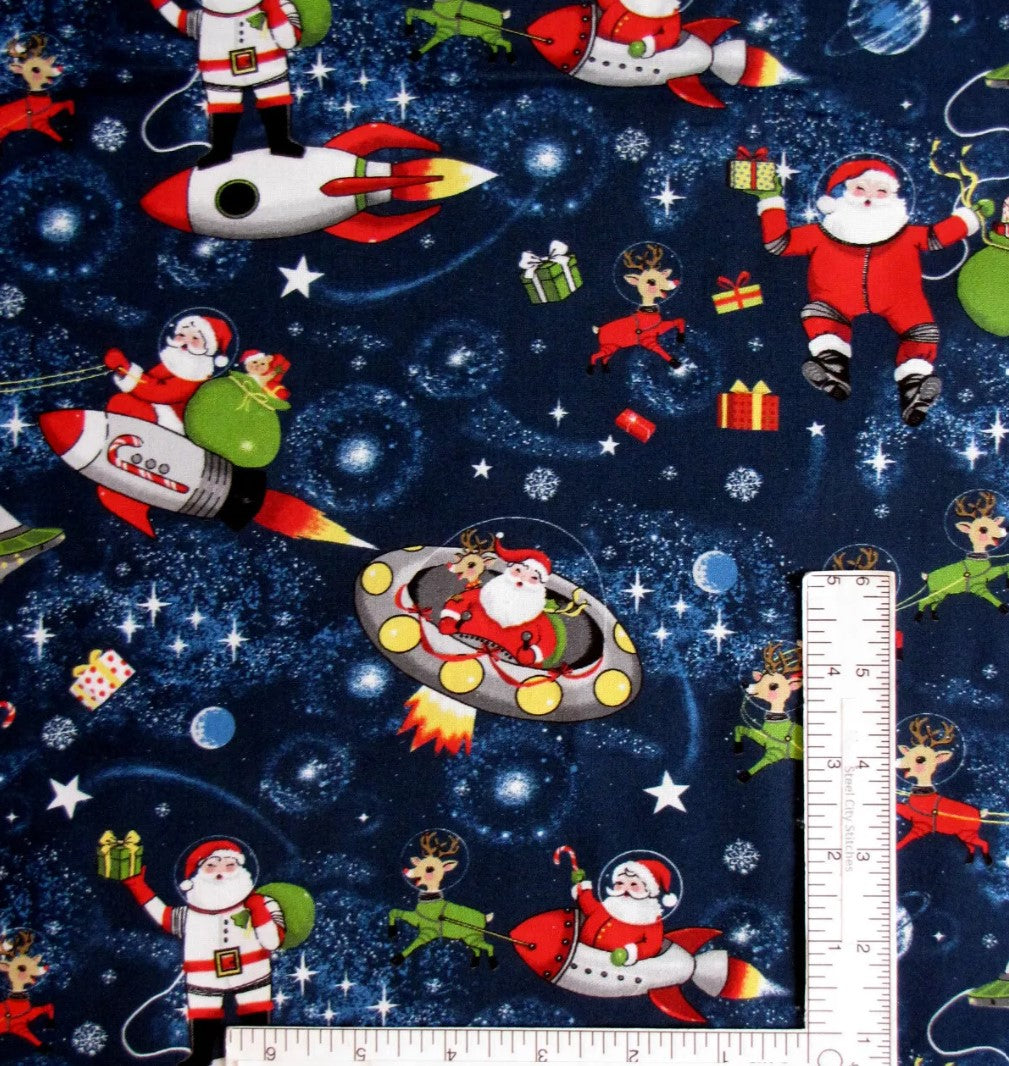 Santa's World Christmas By the Yard Fabric Traditions 100% Cotton