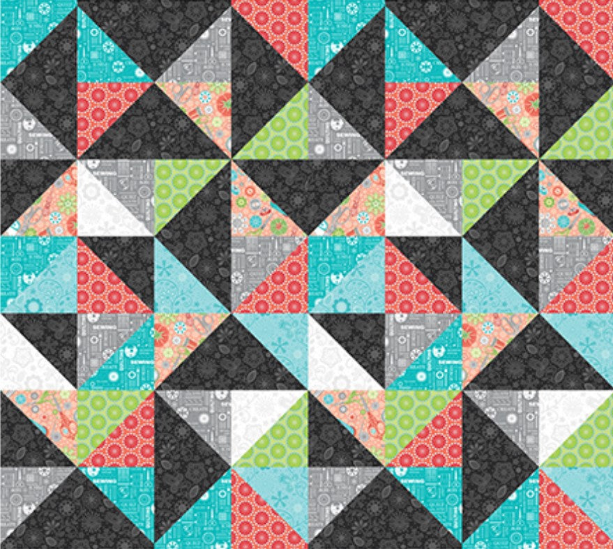 Benartex Sewing Room 2 Triangles Multicolor Novelty 100% Cotton Fabric