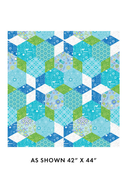 Benartex Novelty Sewing Room 2 Hexagons Lake 100% Cotton Fabric Price per Yard