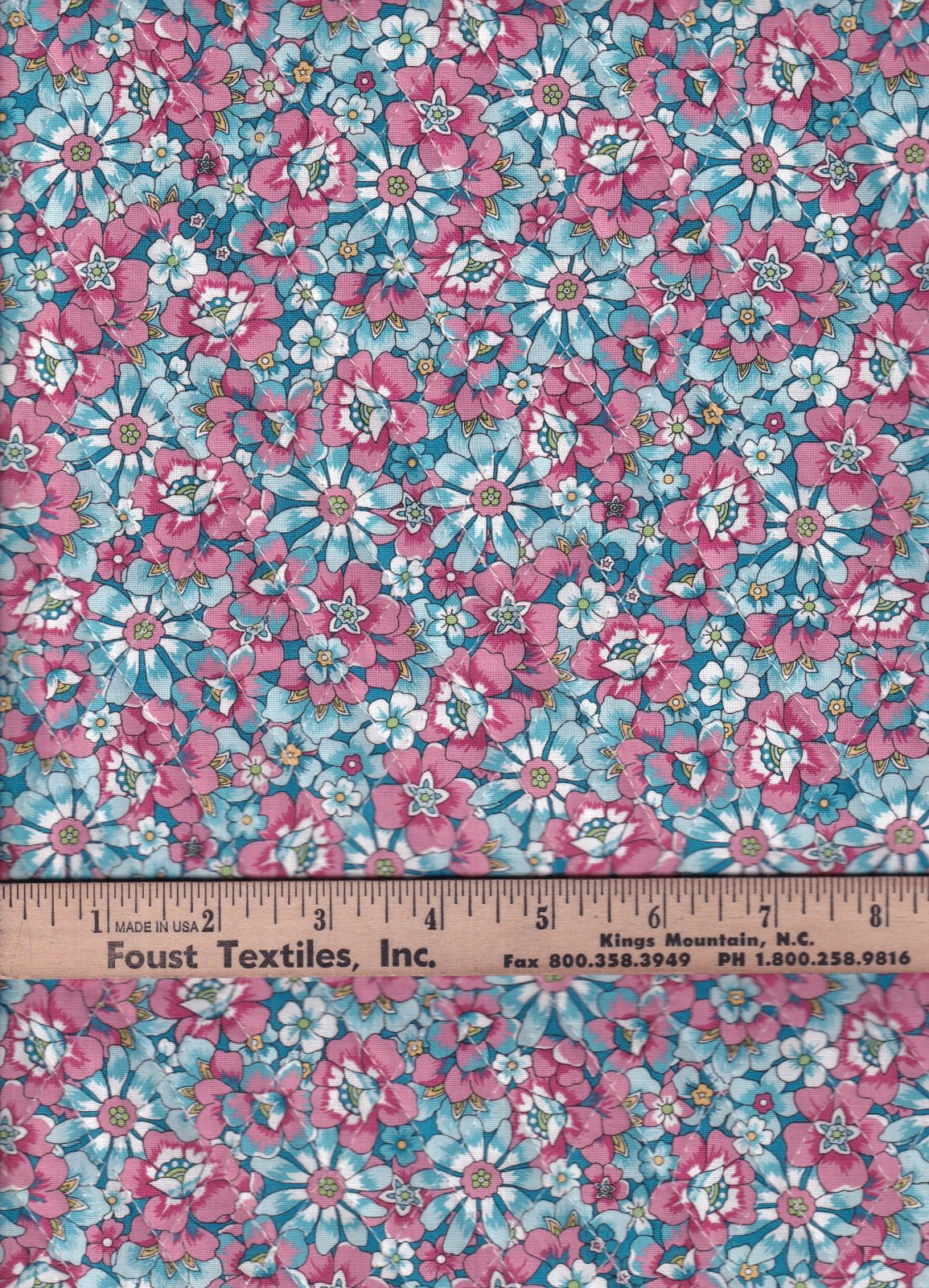 Double Faced Pre-Quilted Floral Tile Fabric Traditions Price per Yard Floral