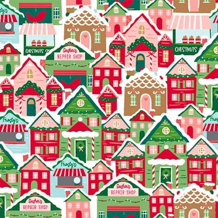3 Wishes Fabric Christmas Holiday Shops Price per Yard
