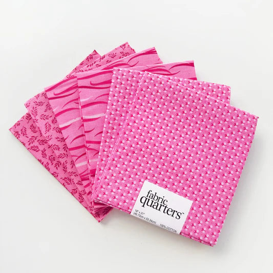 Paintbrush Studio 6 Fat Quarters - 3 Prints x 2 of Each Pink Ditsy 100% Cotton Fabri-Quilt