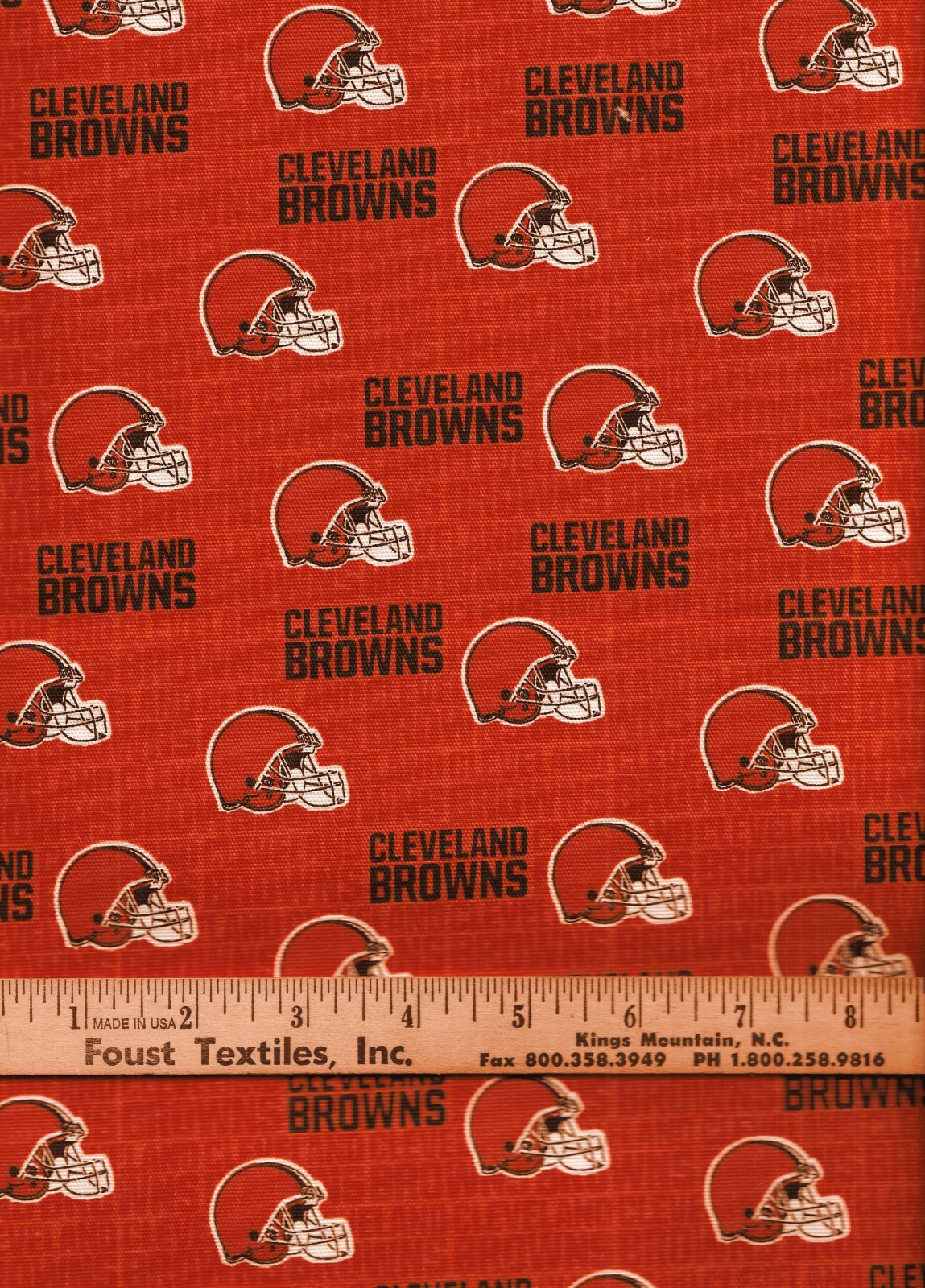 NFL Cleveland Browns Canvas Duck Fabric 100% Cotton By the Yard 48 Inch