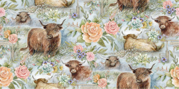 Springs Creative Highland Cows Ranch Floral