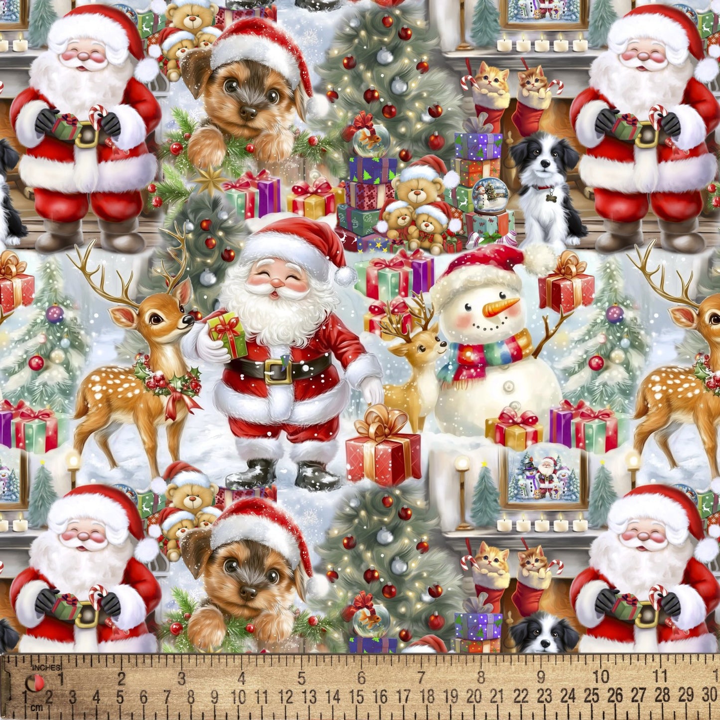 Christmas Santa Reindeer Puppies Kitties Multi