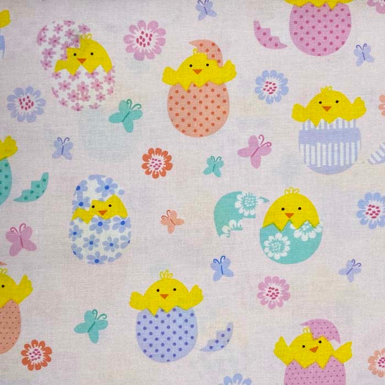 Benartex Easter Love Bunny Spring Chicks on Pink 100% Cotton Fabric Price per Yard