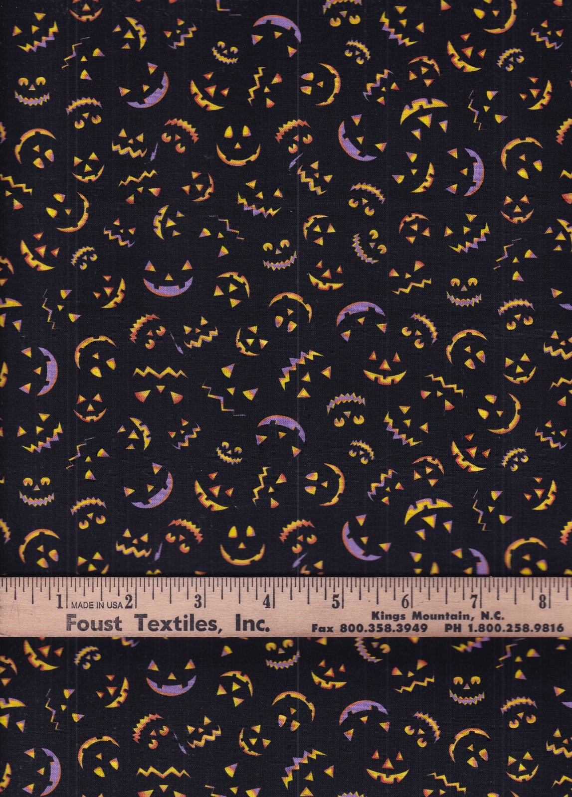 Hi Fashion Halloween Mini Glow in the Dark Pumpkins 100% Cotton Price per Yard