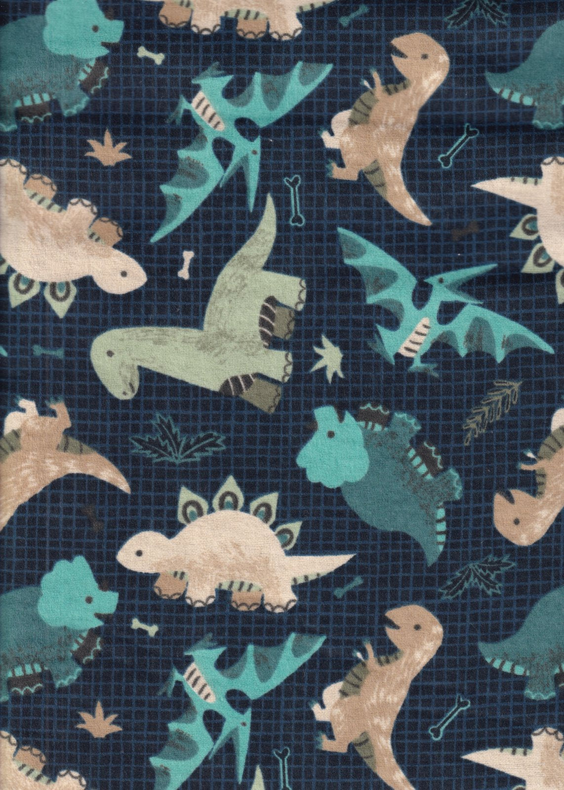 David Textiles Fantastic Flannel Going Dino Toss Baby Price per Yard