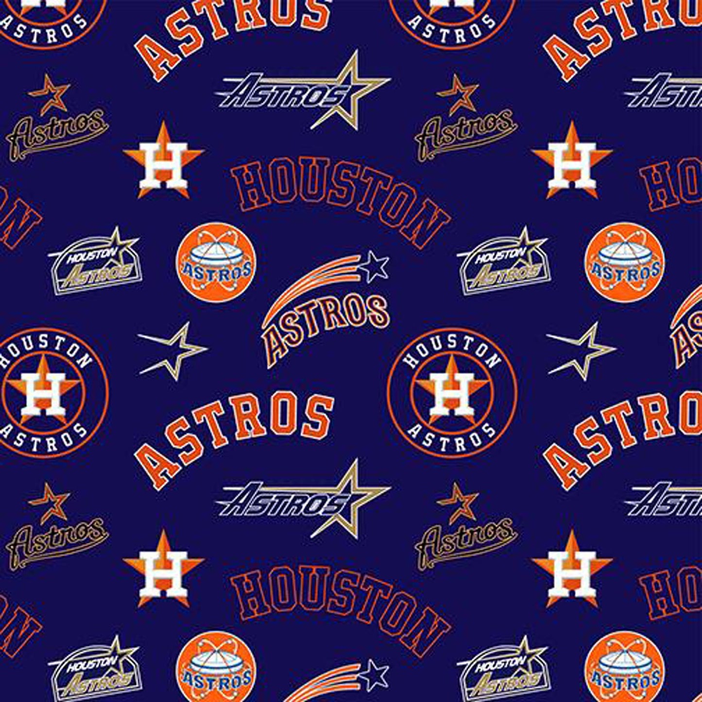 44 x 36 Licensed MLB Houston Astros Fabric Traditions 100% Cotton