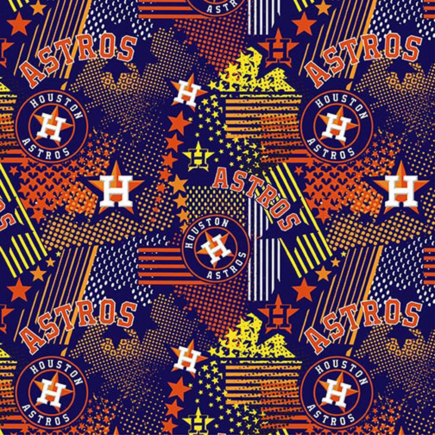 44 x 36 Licensed MLB Houston Astros Fabric Traditions 100% Cotton